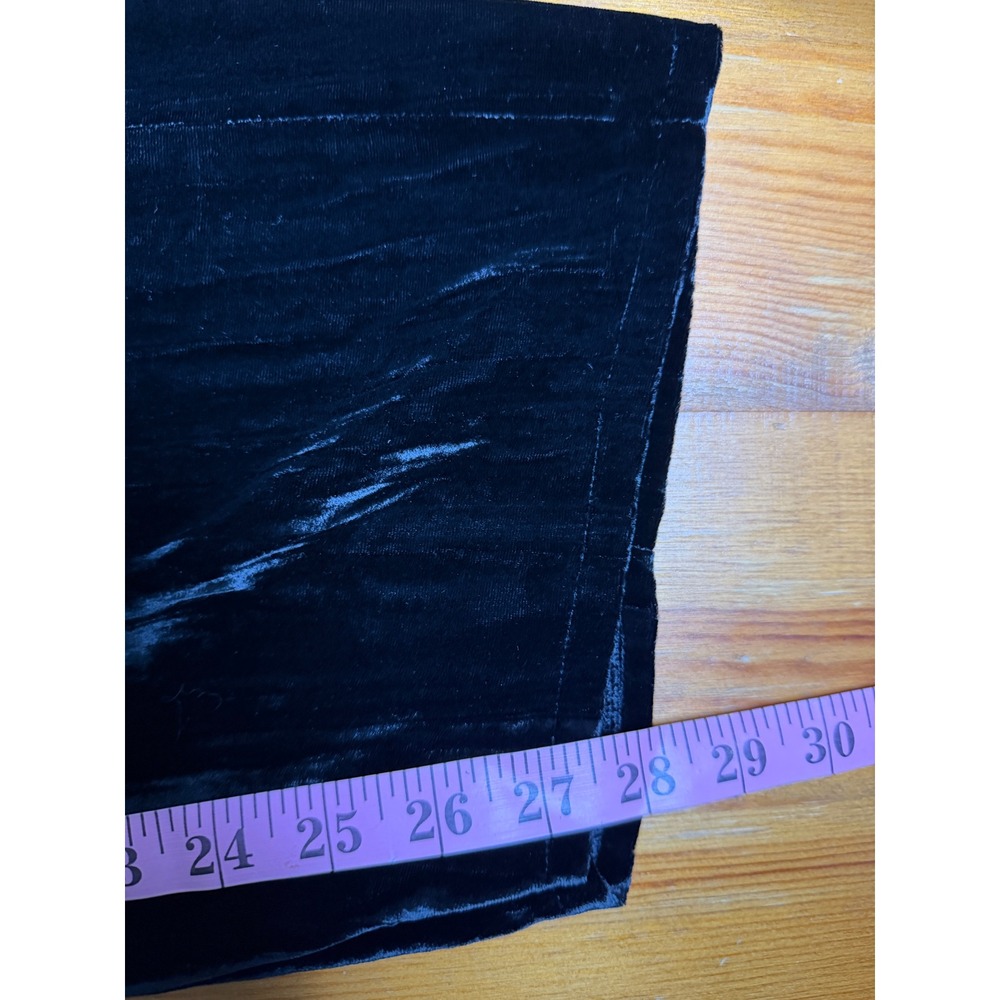 Eileen Fisher Black Crushed Velvet Wide Leg Pants High Rise Elastic Waist S/P - Picture 6 of 6